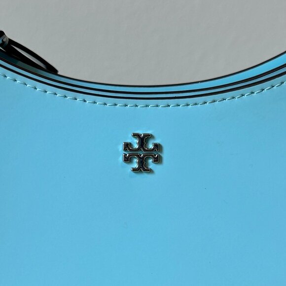 Tory Burch Emerson Patent Leather Shoulder Bag in Light Celeste - Picture 9 of 15